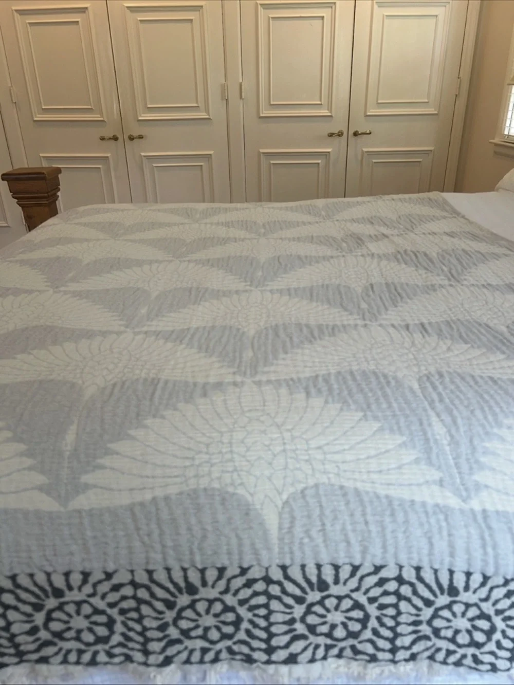 Modern Woven Throw Wedding Silver Gray + White Feathered Flock Jacquard Cotton